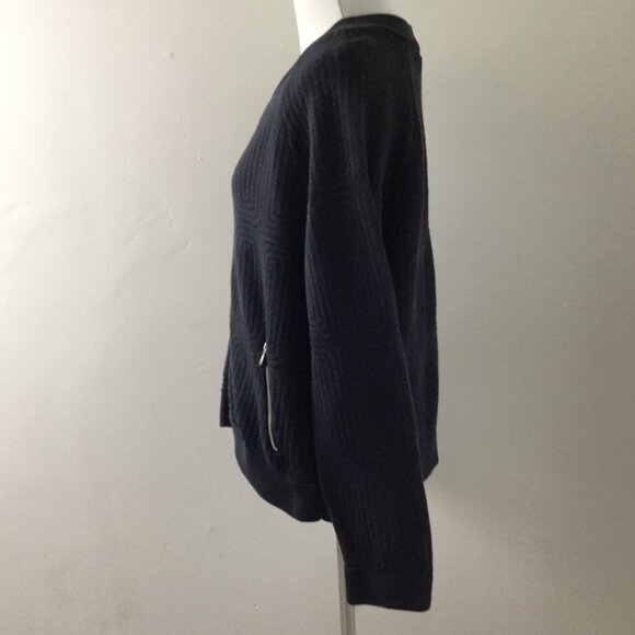 Anthropologie Moth Textured Black Bomber Jacket m - Picture 4 of 10